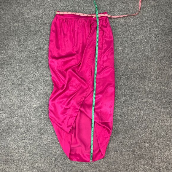 Maeve Tulip Satin Skirt Women 2 Anthropologie Pink Rose Front Split Button Front - Picture 6 of 16